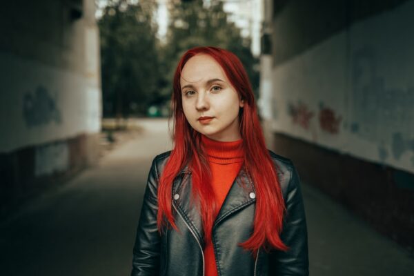 Photo red hair clothes