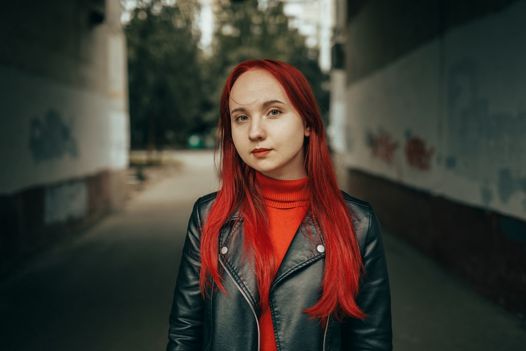 Photo red hair clothes